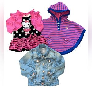 Lot of 3 Girls Clothes 24 Months Toddler Hello Kitty Baby Phat Denim